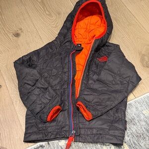 The North Face Charcoal and Tangerine Hooded Jacket